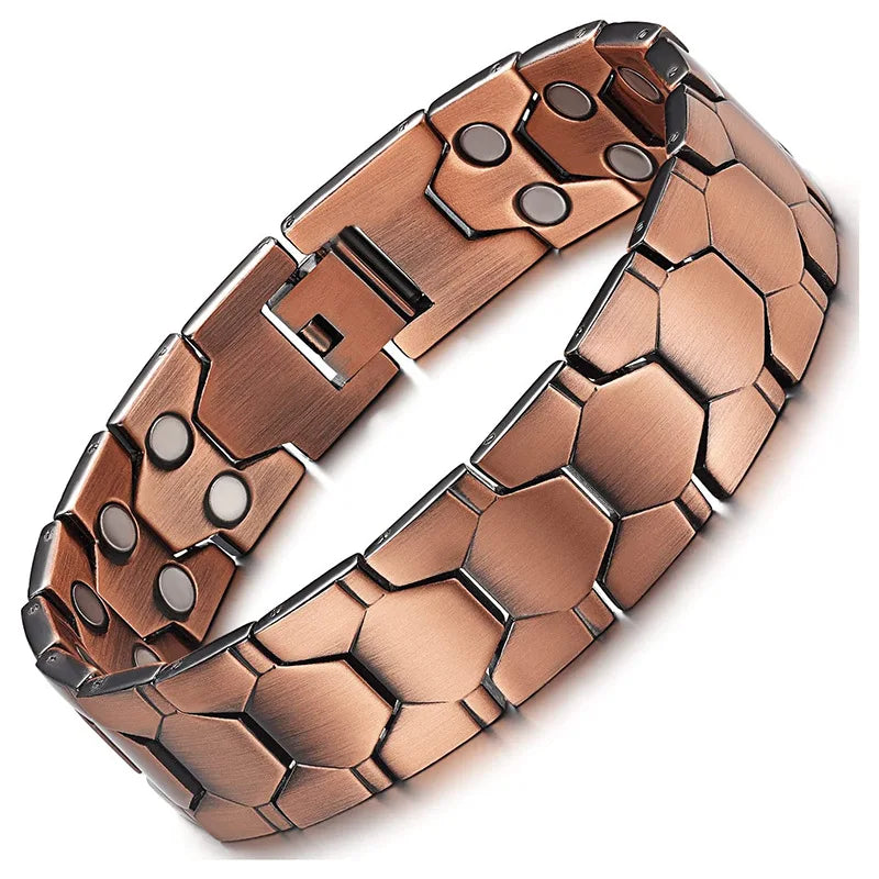 Männer Armband aus Kupfer mit Magnettherapie zur Arthritis-Schmerzlinderung – Verstellbar und Elegant 14
