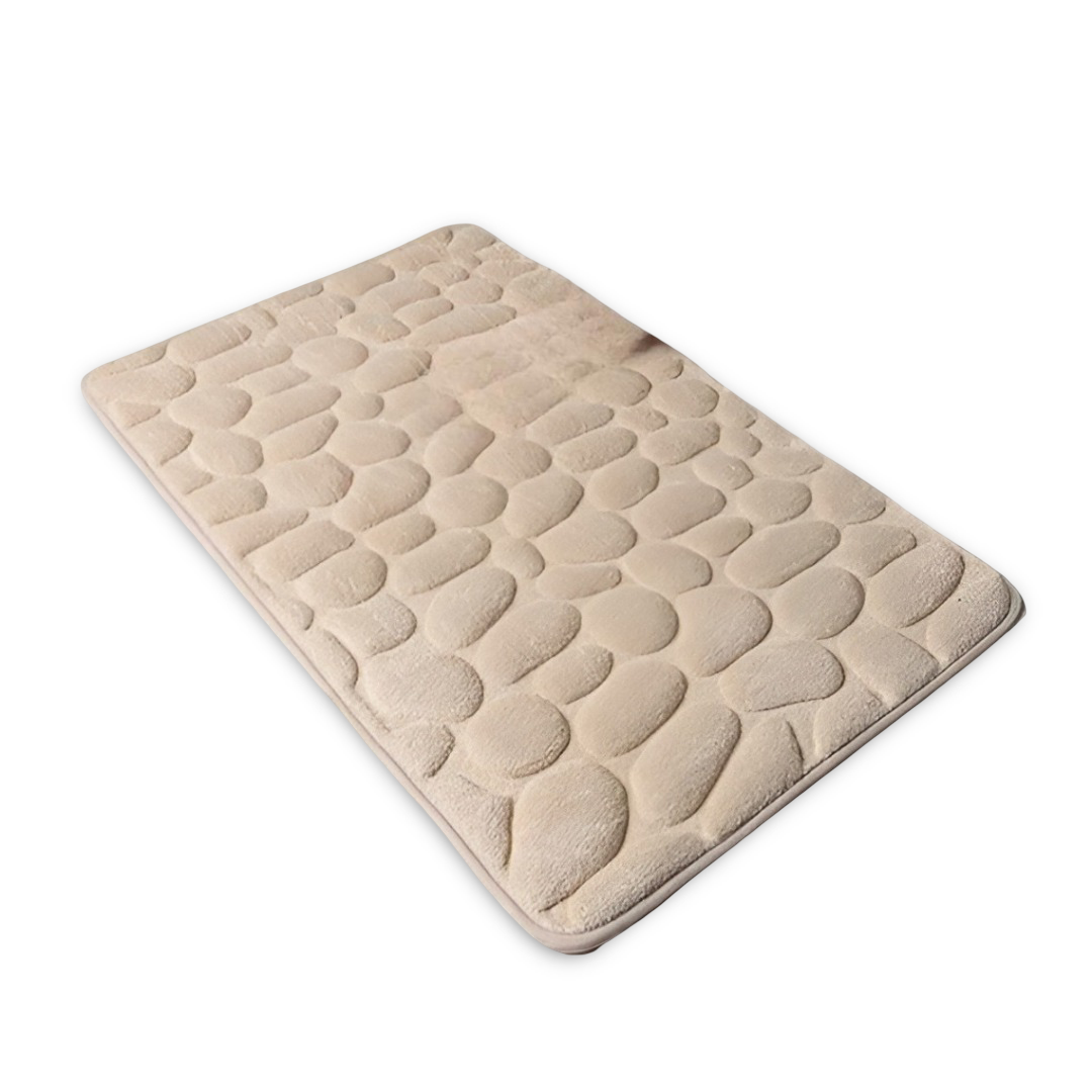Rutschfeste Duschmatte aus Flanell – 60x40 cm, Beige, Waschmaschinenfest