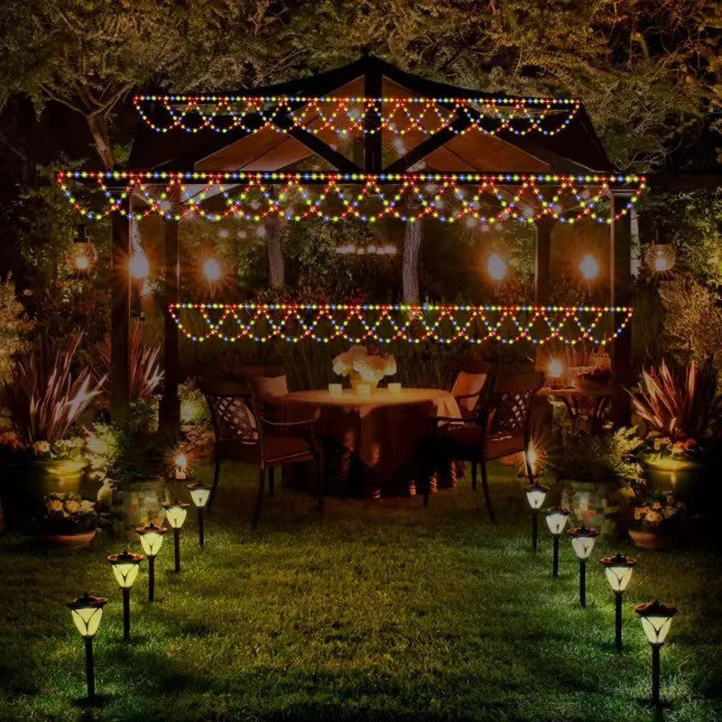 Solar Lichterkette Outdoor – 4m LED-Halbkreis mit 8 Beleuchtungsmodi für stimmungsvolle Außenbeleuchtung 3