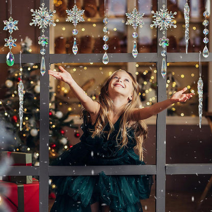 10 Stück Hängedekoration aus Acryl – Weihnachts-Schneeflocken und Eiszapfen, Langlebig und Bruchsicher für Festliche Dekoration 1