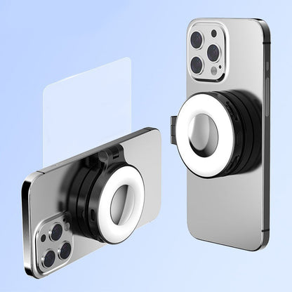 3-in-1 Magnetisches Telefonlicht mit Spiegel und Fülllichtfunktion – Tragbar, Kompakt, Verstellbarer Arm 1