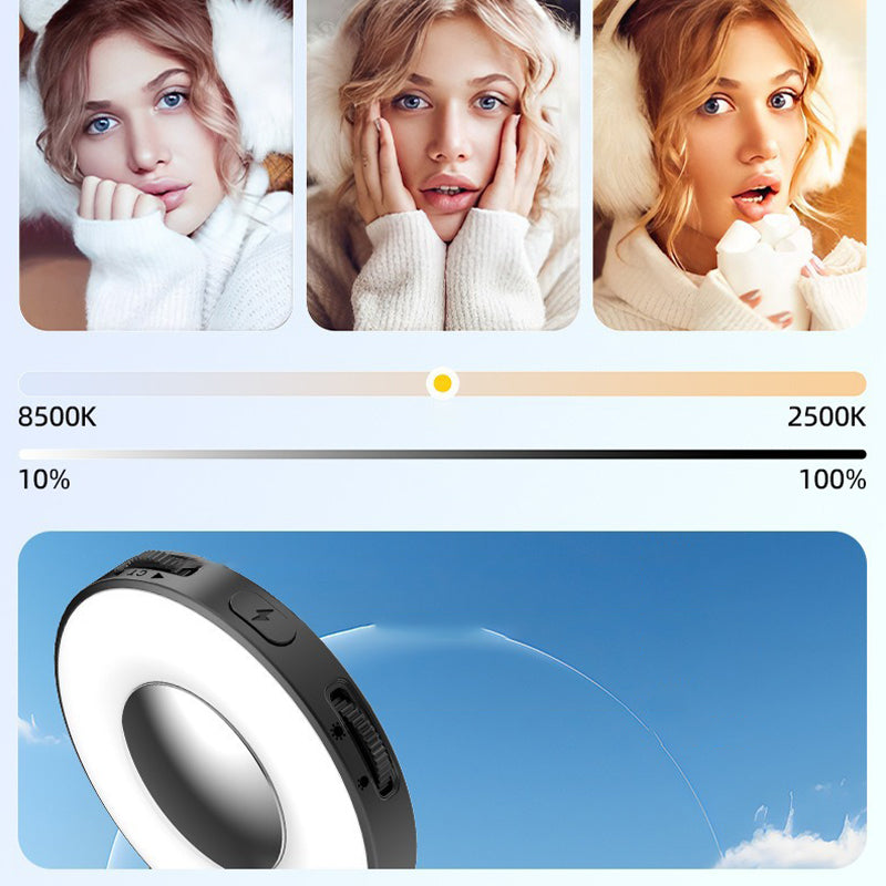 3-in-1 Magnetisches Telefonlicht mit Spiegel und Fülllichtfunktion – Tragbar, Kompakt, Verstellbarer Arm 3