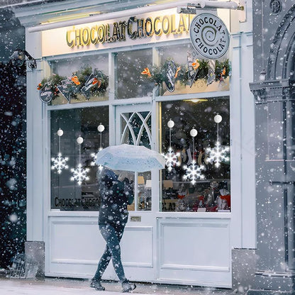 3er Set LED Schneeflocken Fensterlichter mit Saugnapf – Weihnachtsfensterlichter für festliche Dekoration 3