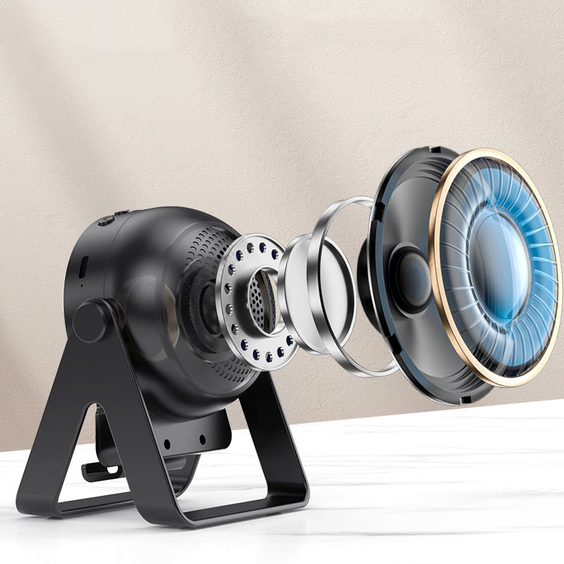 4-in-1 Kabelloser Induktionslautsprecher mit Telefonhalter und Nachtlicht – Schwarz 5