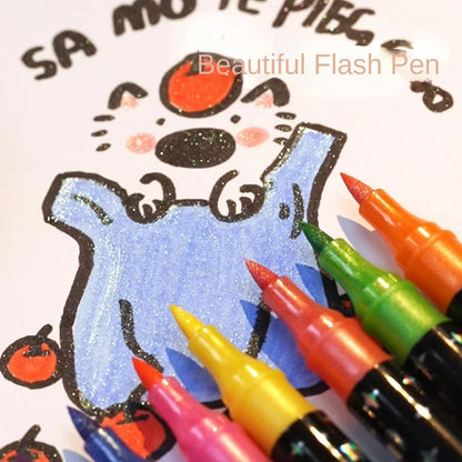 Glitzer-Kunstmarker mit Doppelter Pinselspitze – 24/48/72/96 Farben für DIY-Projekte und Karten 2