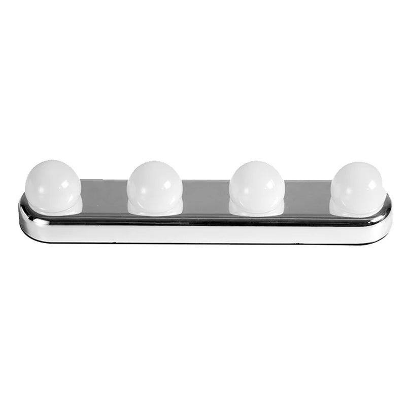 LED Kosmetikspiegel mit Saugnäpfen – 4-flammiger Schminkspiegel für Badezimmer und Reisen, kabellos, natürliche Beleuchtung 3