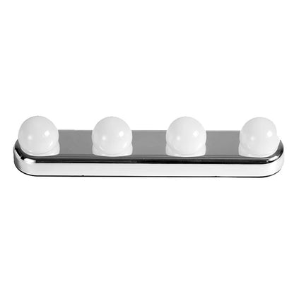 LED Kosmetikspiegel mit Saugnäpfen – 4-flammiger Schminkspiegel für Badezimmer und Reisen, kabellos, natürliche Beleuchtung 3