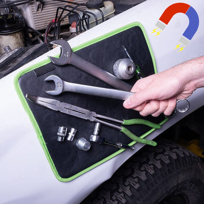 Leistungsstarke Magnetische Werkzeughaltermatte – Schwarz-Grün, Kompakt und Tragbar für Effiziente Organisation von Werkzeugen 1