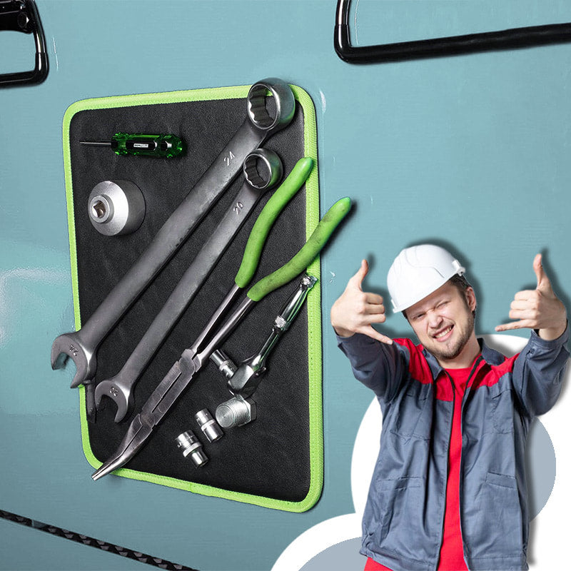 Leistungsstarke Magnetische Werkzeughaltermatte – Schwarz-Grün, Kompakt und Tragbar für Effiziente Organisation von Werkzeugen 4