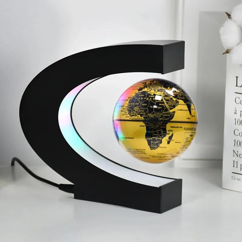 Magnetischer Levitationsglobus – Einzigartiges Desktop-Dekor für Büro und Geschenke, 15 cm Durchmesser, USB-Anschluss, Blau-Grün 22