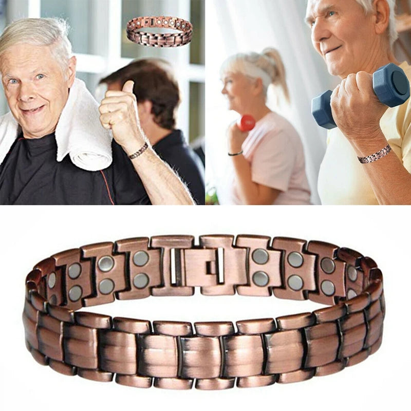 Männer Armband aus Kupfer mit Magnettherapie zur Arthritis-Schmerzlinderung – Verstellbar und Elegant 0