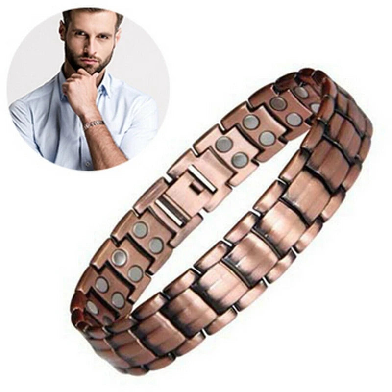 Männer Armband aus Kupfer mit Magnettherapie zur Arthritis-Schmerzlinderung – Verstellbar und Elegant 2