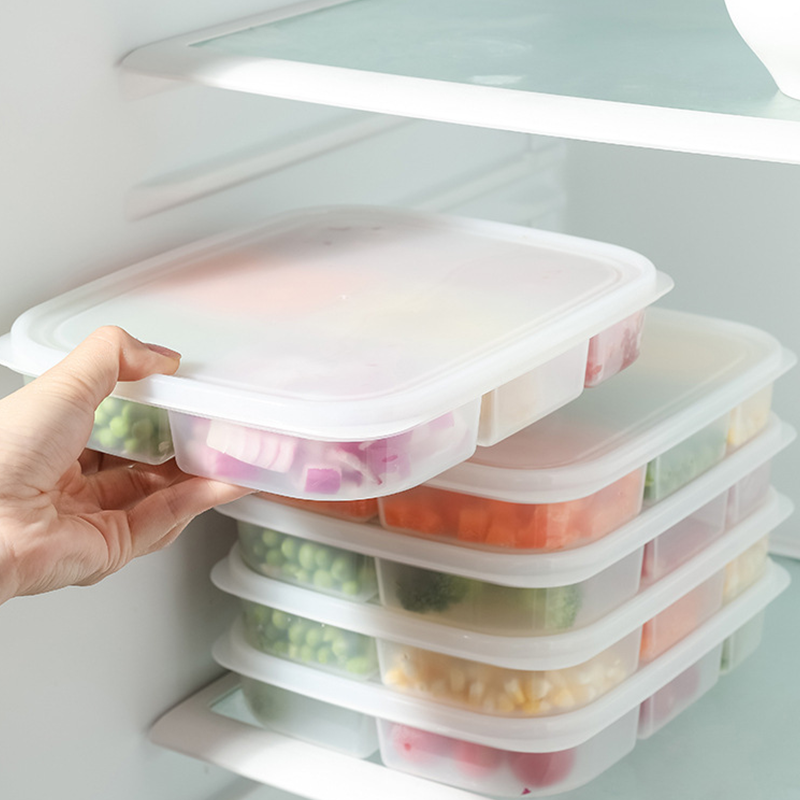 Mehrteiliger Lebensmittelbehälter mit Luftdichtem Deckel – Stapelbar, Temperaturbeständig, Transparent, 5/6 Fächer 3