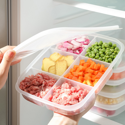 Mehrteiliger Lebensmittelbehälter mit Luftdichtem Deckel – Stapelbar, Temperaturbeständig, Transparent, 5/6 Fächer 4