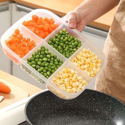 Mehrteiliger Lebensmittelbehälter mit Luftdichtem Deckel – Stapelbar, Temperaturbeständig, Transparent, 5/6 Fächer 5