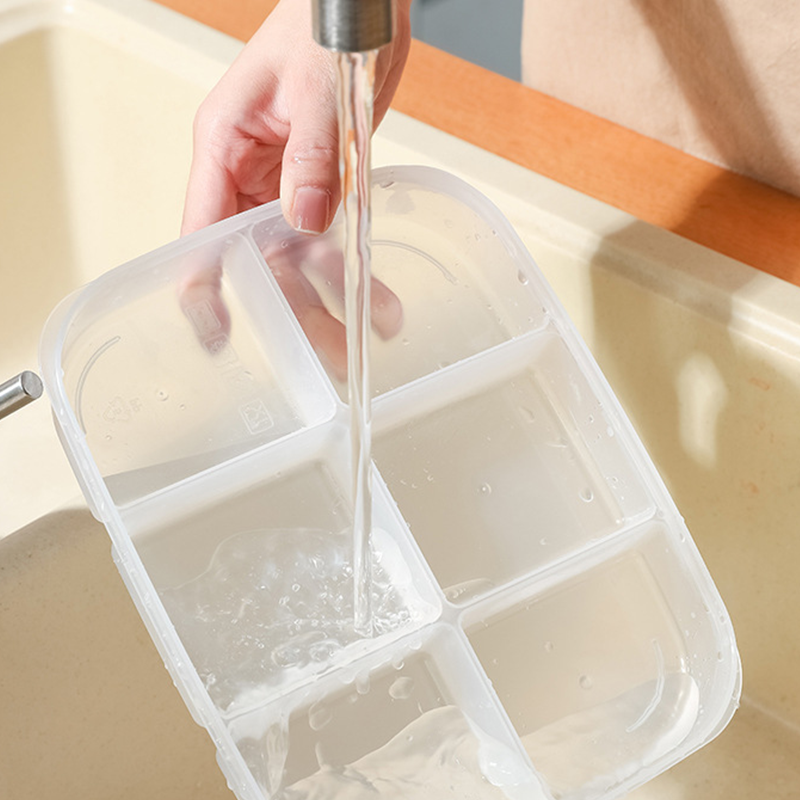 Mehrteiliger Lebensmittelbehälter mit Luftdichtem Deckel – Stapelbar, Temperaturbeständig, Transparent, 5/6 Fächer 7