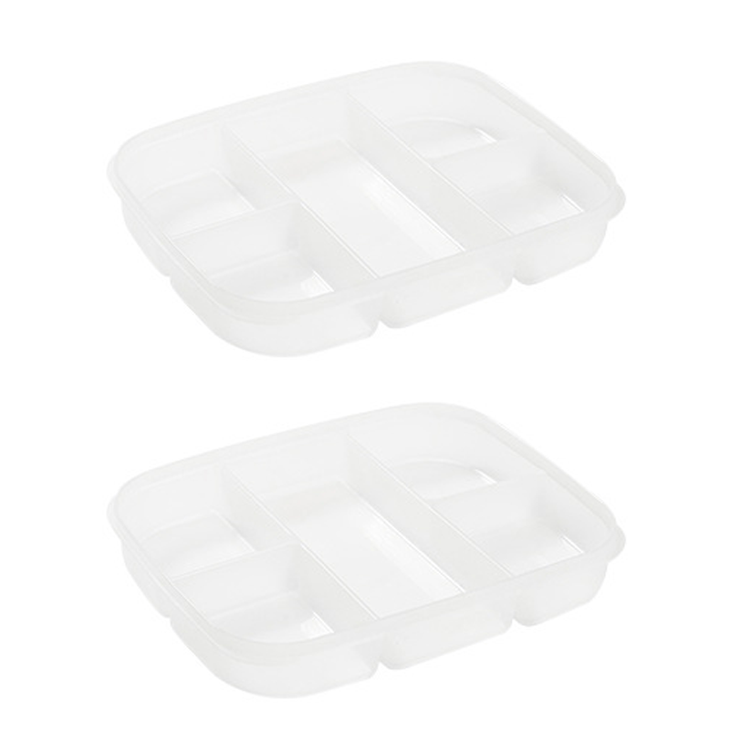 Mehrteiliger Lebensmittelbehälter mit Luftdichtem Deckel – Stapelbar, Temperaturbeständig, Transparent, 5/6 Fächer 9