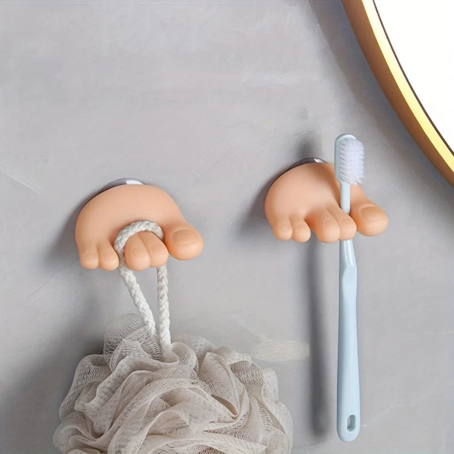 Multifunktionaler Zahnbürstenhalter für die Wand – 2er Set mit Saugnapf zur einfachen Badezimmerorganisation, platzsparend und umweltfreundlich 6