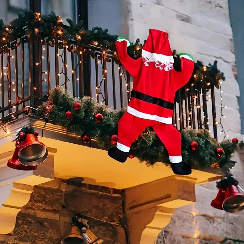 Plüsch Weihnachtsmann Kletter-Wanddekoration für Fenster und Balkon – 108 cm und 170 cm Weihnachtsdeko Außen 5