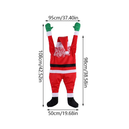 Plüsch Weihnachtsmann Kletter-Wanddekoration für Fenster und Balkon – 108 cm und 170 cm Weihnachtsdeko Außen 6