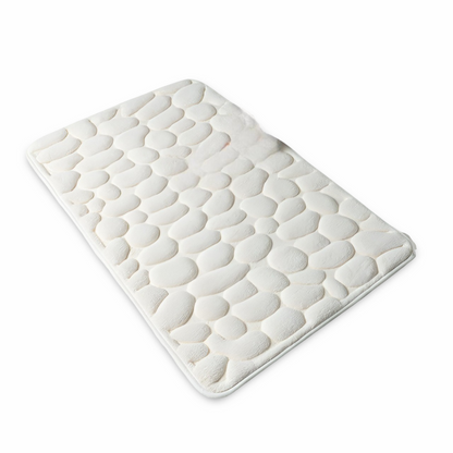 Rutschfeste Duschmatte aus Flanell – 60x40 cm, Beige, Waschmaschinenfest