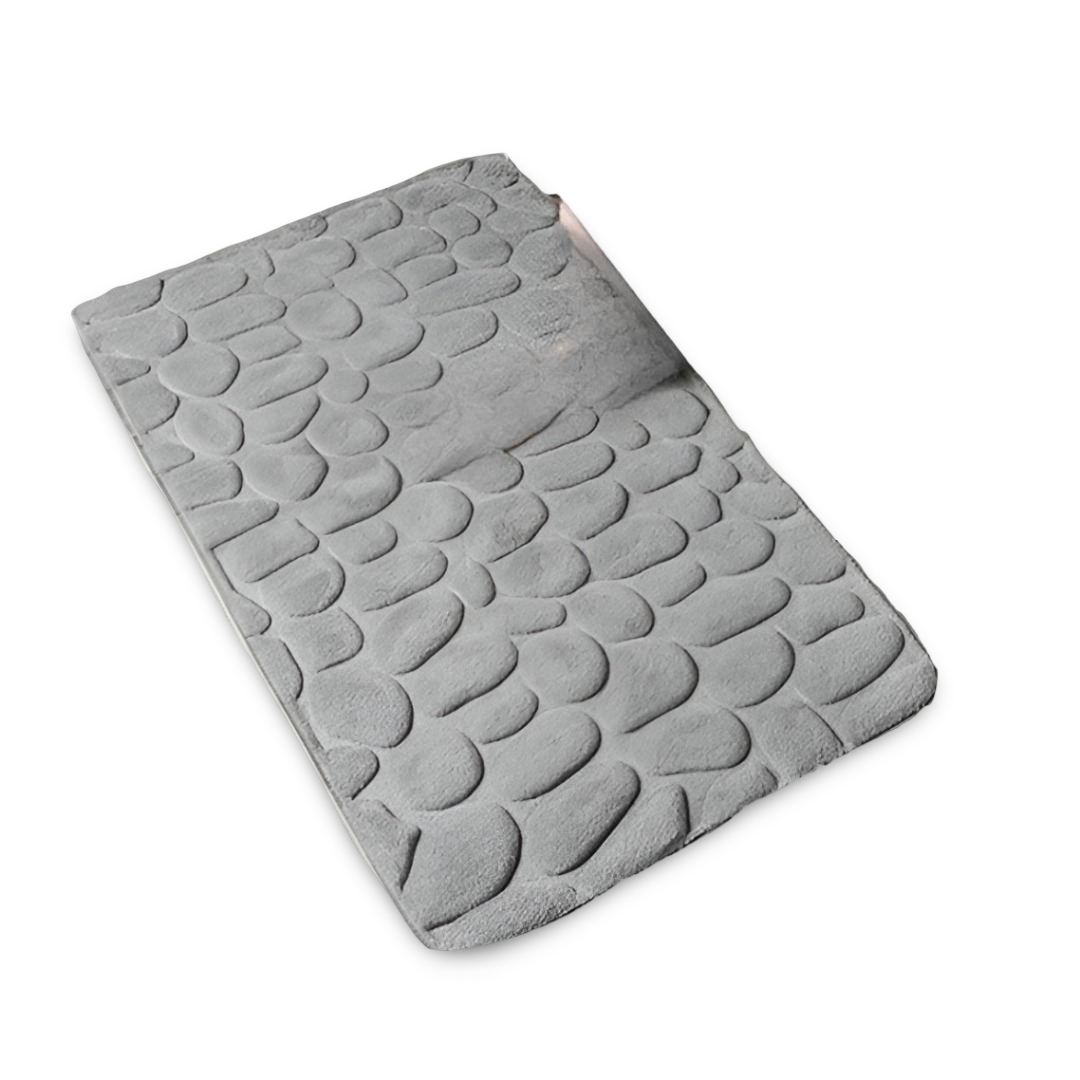 Rutschfeste Duschmatte aus Flanell – 60x40 cm, Beige, Waschmaschinenfest