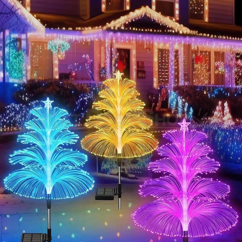 Solar Lichterkette für Weihnachtsbaum – 2er Set, Farbwechsel, Wasserdicht, Automatische Einschaltung, Ideal für Außenbereich 0