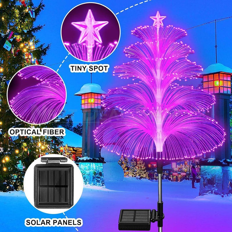 Solar Lichterkette für Weihnachtsbaum – 2er Set, Farbwechsel, Wasserdicht, Automatische Einschaltung, Ideal für Außenbereich 2