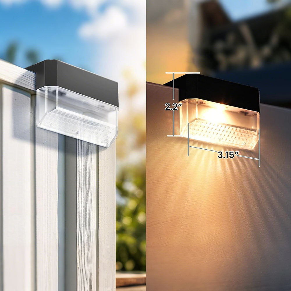 Solarbetriebene LED-Zaunleuchte mit 2 Beleuchtungsmodi – Warmweiß und Farbwechsel, Wasserdichtes IP65 Design, Schwarz 6