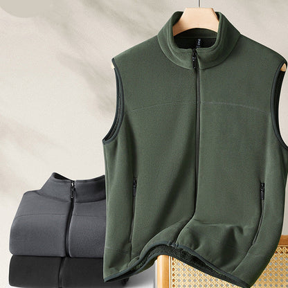 Verdickte Herren Weste Schwarz mit Stehkragen und Reißverschluss – Ideale Herrenweste für Büro und Outdoor-Aktivitäten 3