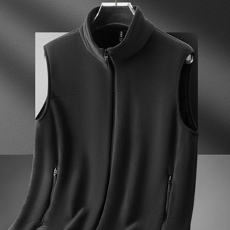 Verdickte Herren Weste Schwarz mit Stehkragen und Reißverschluss – Ideale Herrenweste für Büro und Outdoor-Aktivitäten 4