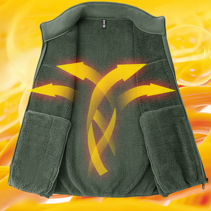 Verdickte Herren Weste Schwarz mit Stehkragen und Reißverschluss – Ideale Herrenweste für Büro und Outdoor-Aktivitäten 6