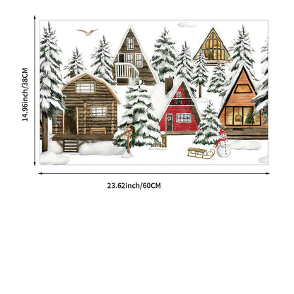 Vintage Fensteraufkleber für Weihnachten, Wasserdicht und Wiederverwendbar, 60 x 38 cm, Statische Haftung für Innen- und Außenbereich 3