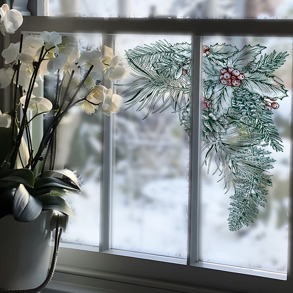 Vintage Weihnachtsfensterdeko Klammer aus PVC – Wiederverwendbar, Wasserdicht für Fensterdekoration zu Weihnachten 2