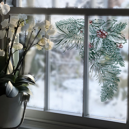 Vintage Weihnachtsfensterdeko Klammer aus PVC – Wiederverwendbar, Wasserdicht für Fensterdekoration zu Weihnachten 2